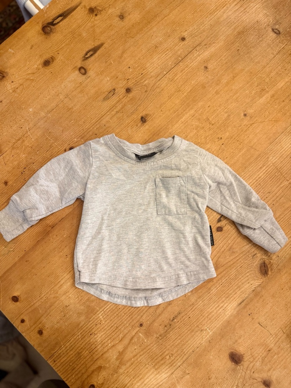 Little Bipsy Light Gray Long-Sleeve Pocket Tee
